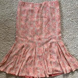 100% Rayon Pink Paisley Pattern Boho Long Skirt 32” Waist